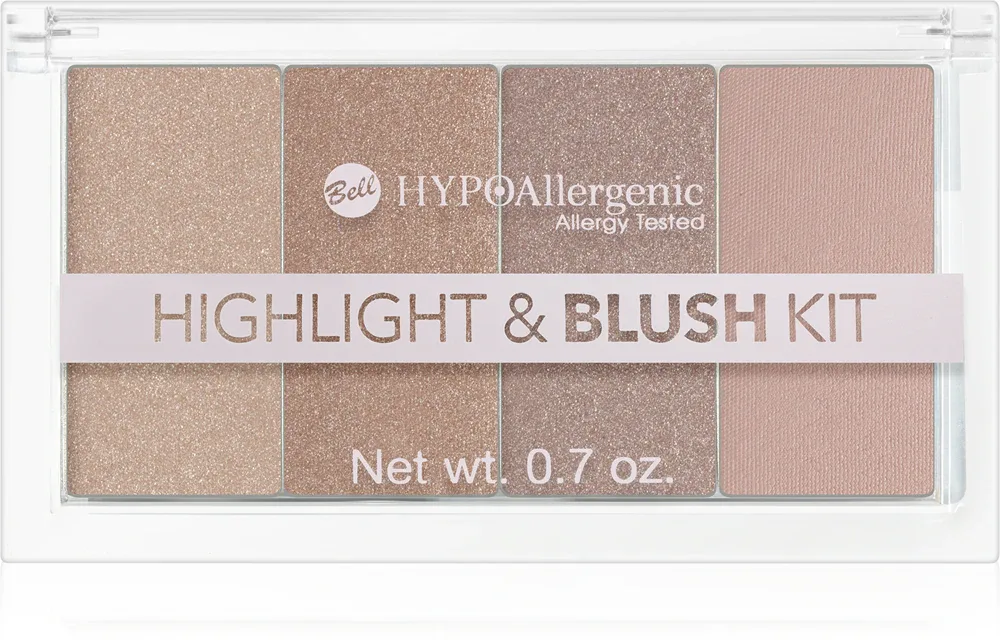 Палетка хайлайтеров и румян Bell HYPOallergenic с эффектом сияния, 20 г