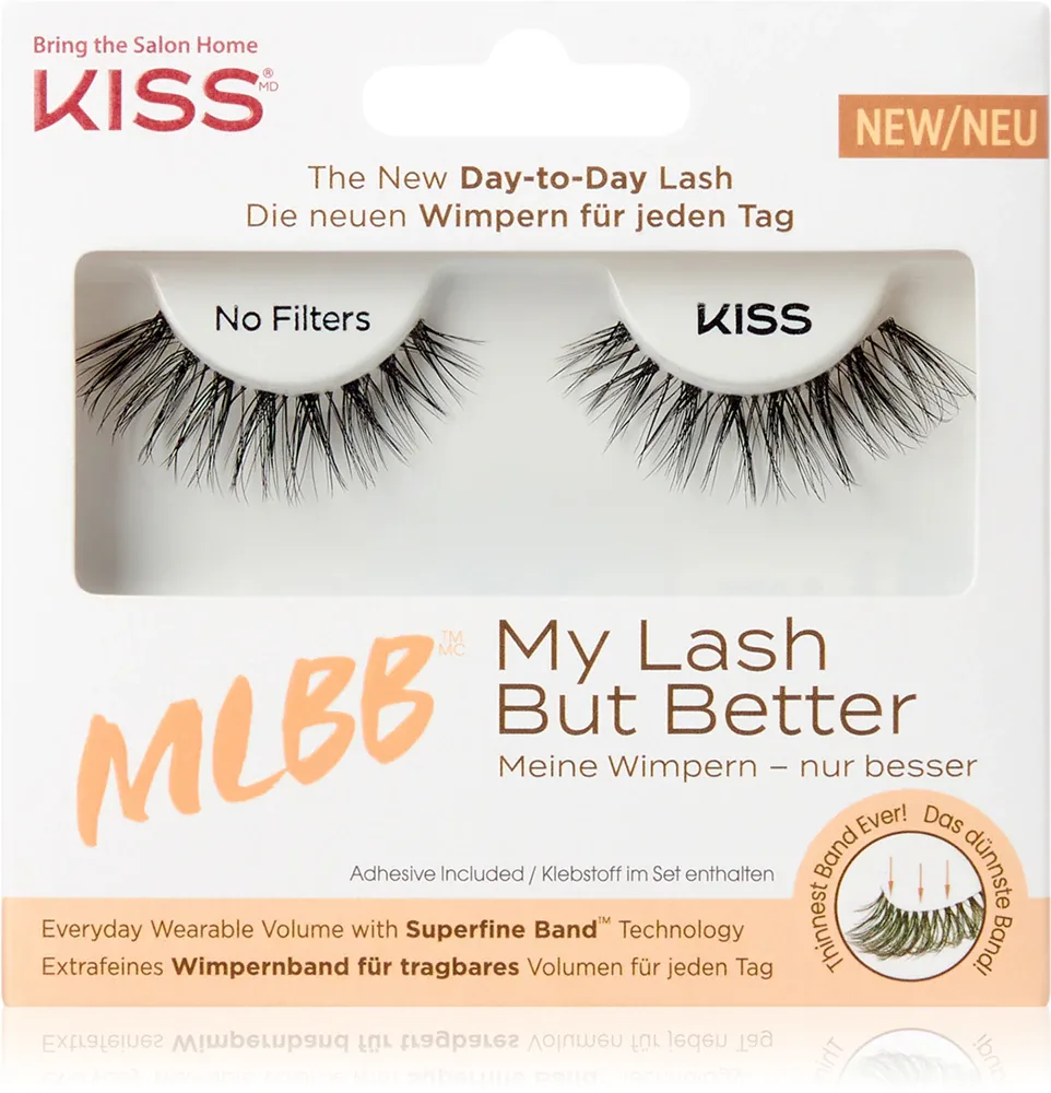 Накладные ресницы KISS My Lash But Better ленточные, с клеем в комплекте, 1 пара