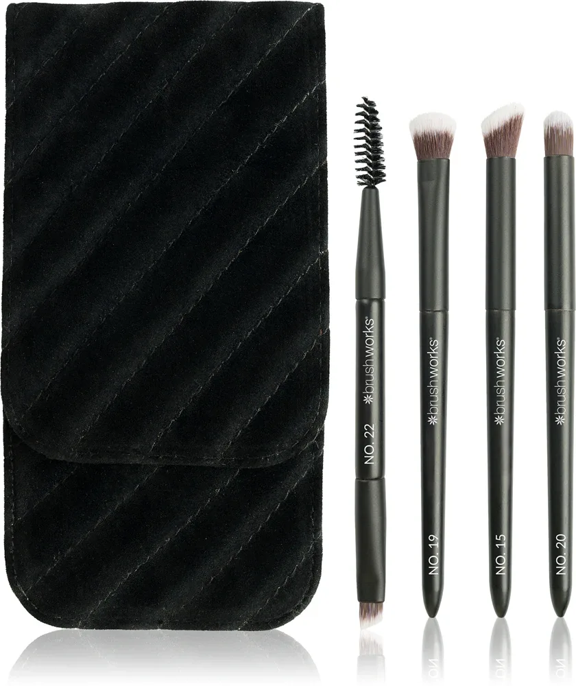 Brushworks Travel Eye Brush Set - набор кистей для путешествий, 5 шт