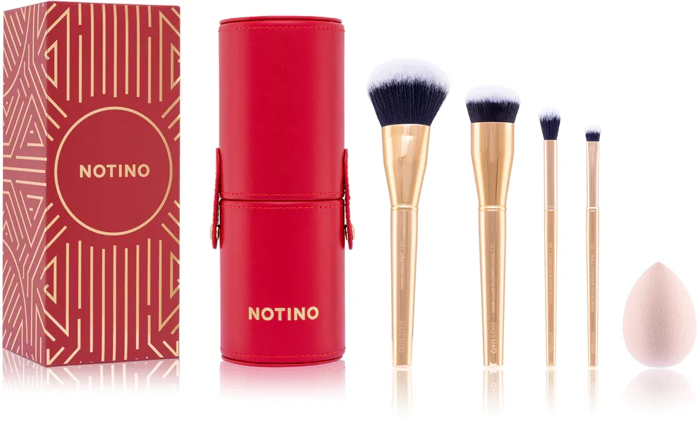 Notino Gift Set Make-up Brushes and Sponge Gift Set - набор кистей с чехлом