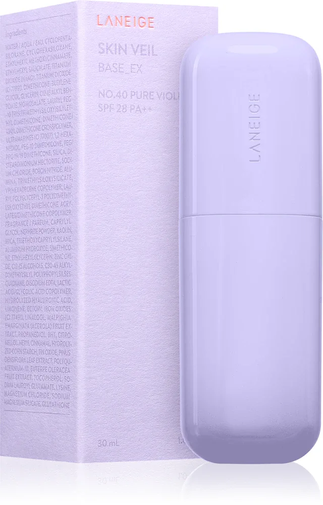 LANEIGE Skin Veil Base EX - Корректирующая база под макияж, 30 мл, оттенок Pure Violet