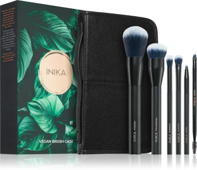 INIKA Organic Brush Case With Brushes - набор кистей с чехлом, 1 шт