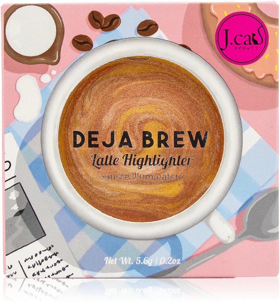 Хайлайтер для лица J.Cat Beauty Deja Brew с блестящим эффектом, для сияния кожи, 5,6 г, оттенок 101 Cafe Elevation