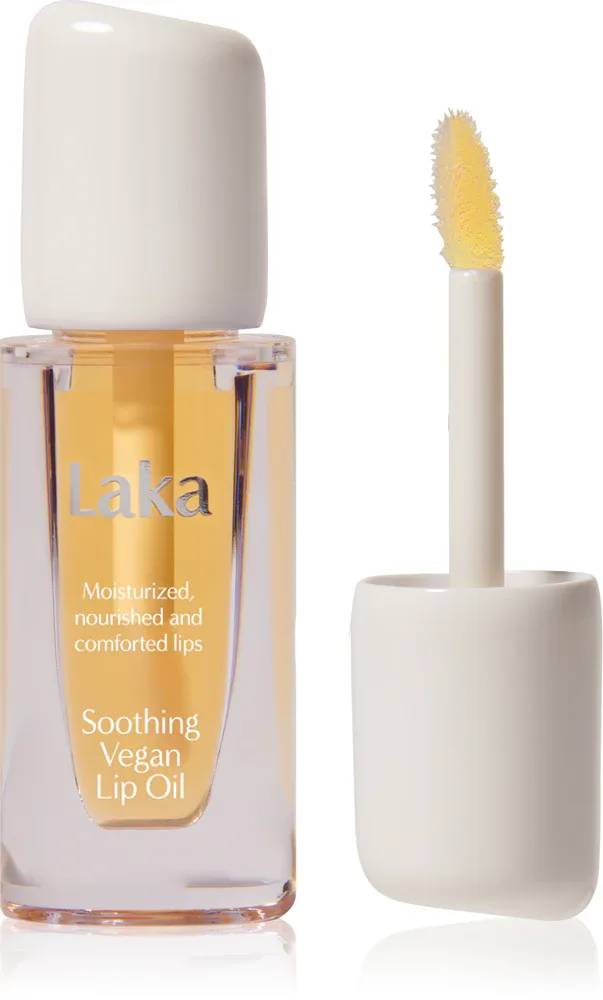 Laka Soothing Vegan Lip Oil - Бальзам для губ с успокаивающим действием, 4.5 мл, оттенок Nourishing Yellow