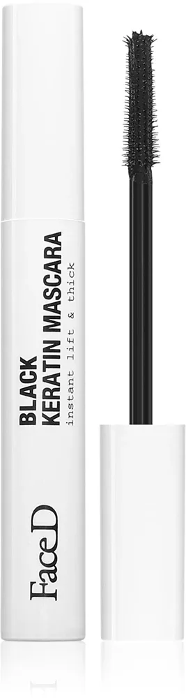 Face D Black Keratin - Водостойкая тушь для ресниц с кератином, 10 мл