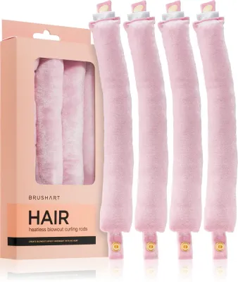 Бигуди для волос BrushArt Hair Heatless blowout curling rods бархатные, с зажимом, 4 шт