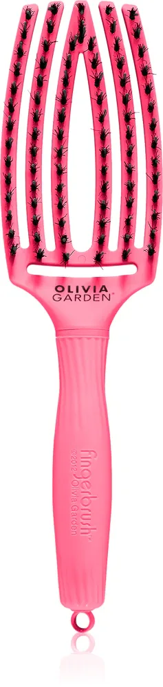 Olivia Garden Fingerbrush L´amour - Плоская щетка для волос Hot Pink, 1 шт