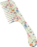 Расчёска для волос Denman Floral Fantasies D28 Wide Tooth Detangler Comb с широкими зубьями, для всех типов волос, 1 шт — фото 2