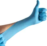 Перчатки нитриловые Espeon Nitril Ideal3 Examination Gloves Blue одноразовые, синие, 100 шт — фото 3