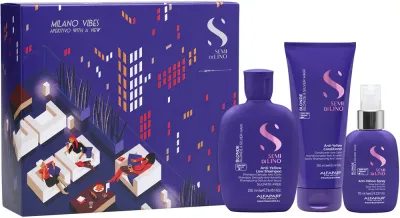 Alfaparf Milano Semi di Lino Blonde Holiday Kit - Подарочный набор для светлых волос с балаяжем, 3 шт