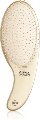 Плоская щётка для волос Olivia Garden Expert CURVE Nylon Gold, эргономичная рукоятка, для всех типов волос, 1 шт