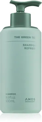 AMOS PROFESSIONAL The Green Tea Shampoo Refresh - шампунь против выпадения волос для нормальной и сухой кожи головы, 500 мл