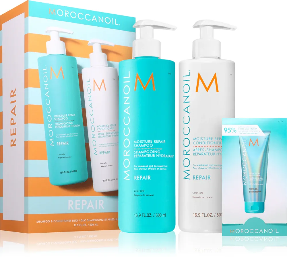 Moroccanoil Repair Shampoo & Conditioner Duo - набор для волос, поврежденных химическими процедурами, 2 мл