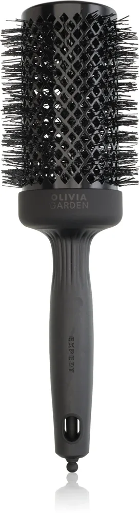 Круглая щётка-браш Olivia Garden Expert Blowout Shine Full Black, для сушки феном, нейлоновая щетина, 1 шт Ø 55 mm
