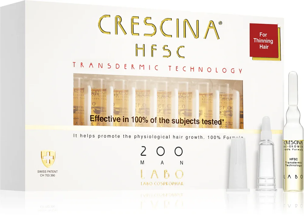 Crescina Transdermic 200 Re-Growth - Уход, способствующий росту волос для мужчин, 20 мл