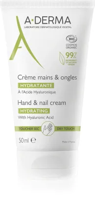 A-Derma Essentials Hand & Nail Cream - Увлажняющий крем для рук и ногтей с гиалуроновой кислотой, 50 мл