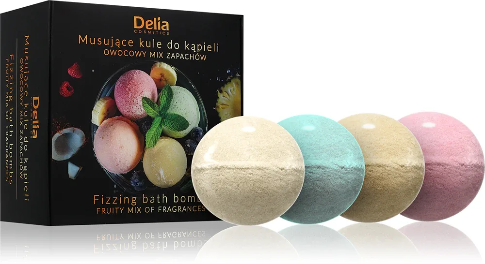 Delia Cosmetics Fizzing Bath Bombs Fruity Mix - Подарочный набор для ванны, 4 г