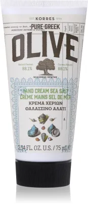 Korres Pure Greek Olive & Sea Salt - Увлажняющий крем для рук с морской солью, 75 мл