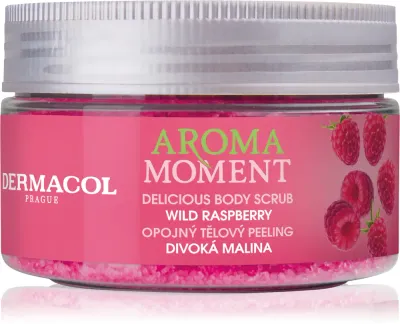 Dermacol Aroma Moment Wild Raspberry - Сахарный пилинг для тела с ароматом малины, 200 г