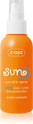 Ziaja Sopot Sun - Водостойкий солнцезащитный спрей с SPF 6 UVA + UVB низкой степени защиты, 125 мл