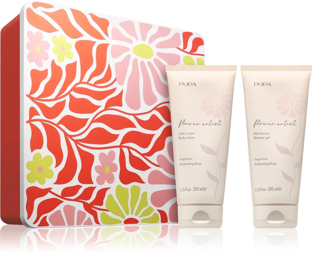 PUPA Milano Flower Artist Kit - Подарочный набор для тела с ароматом волшебной розы z zapachem Enchanting Rose, 1 шт
