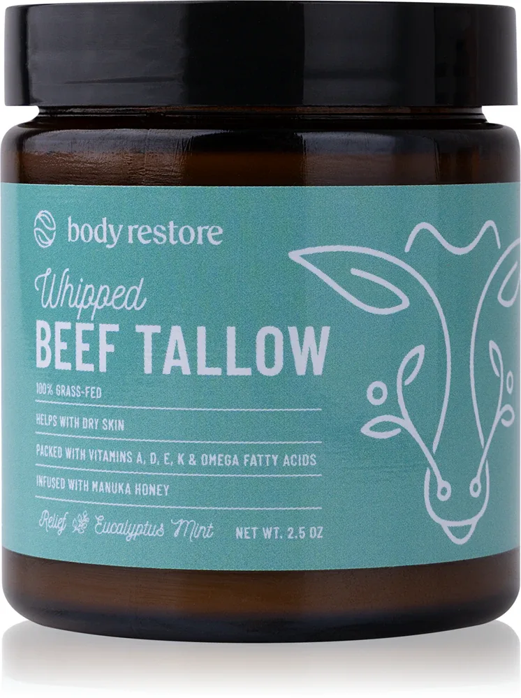 Body Restore Whipped Beef Tallow Balm Eucalyptus & Mint - Питательный крем для тела, 73 мл