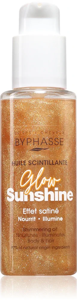 BYPHASSE Glow Sunshine - Блестящее масло для тела и волос, 100 мл