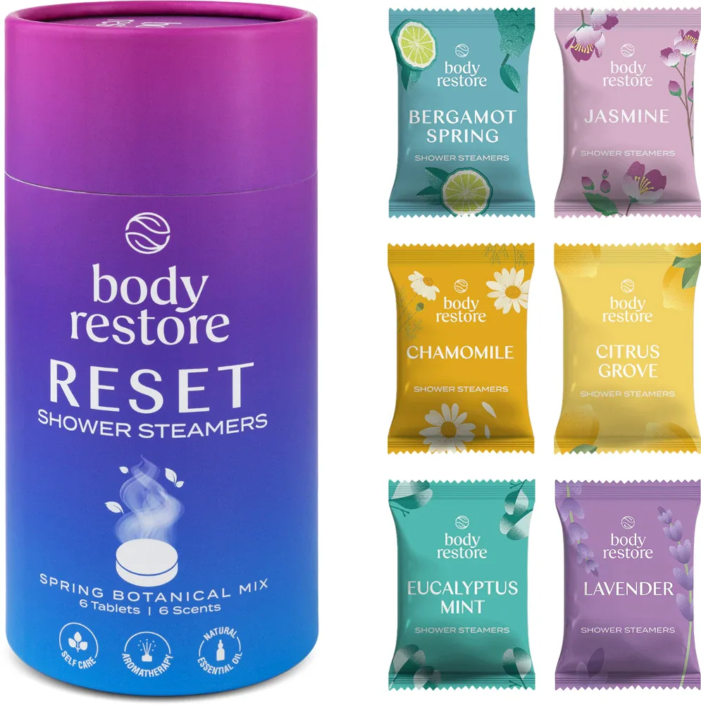 Body Restore Reset Shower Steamers - Таблетки для душа zapachy Spring Botanical Mix, 6 шт