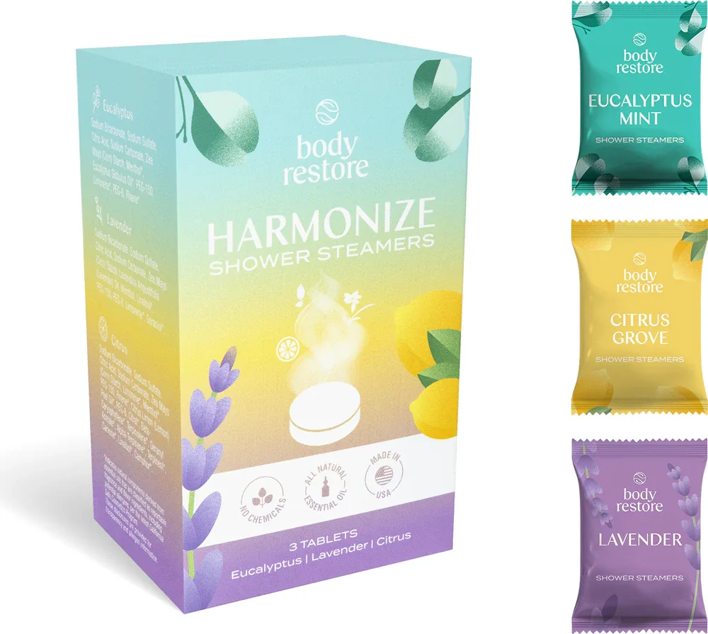 Body Restore Harmonize Shower Steamers - Таблетки для душа микс, 3 шт