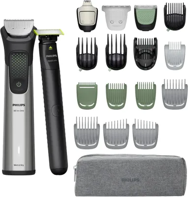 Триммер многофункциональный Philips Series 9000 MG9557/15 20 в 1, с широким лезвием и насадкой OneBlade, 1 шт + Philips One Blade Face