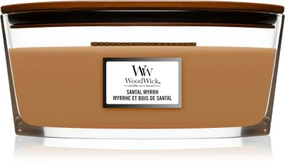 Woodwick Santal Myrrh - Ароматическая свеча с деревянным фитилем (hearthwick) для дома z drewnianym knotem (hearthwick), 453.6 г