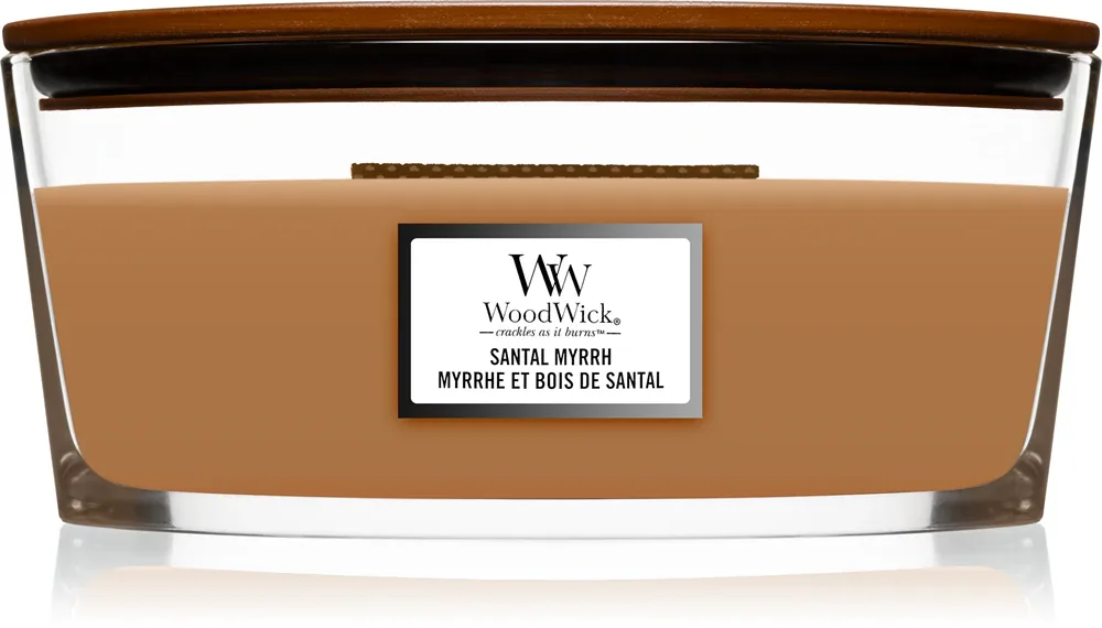 Woodwick Santal Myrrh - Ароматическая свеча с деревянным фитилем (hearthwick) для дома z drewnianym knotem (hearthwick), 453.6 г