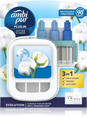 AmbiPur 3volution Cotton Flower - в контексте того, что это гель для душа: электрический освежитель воздуха с наполнителем z napełnieniem, 20 мл