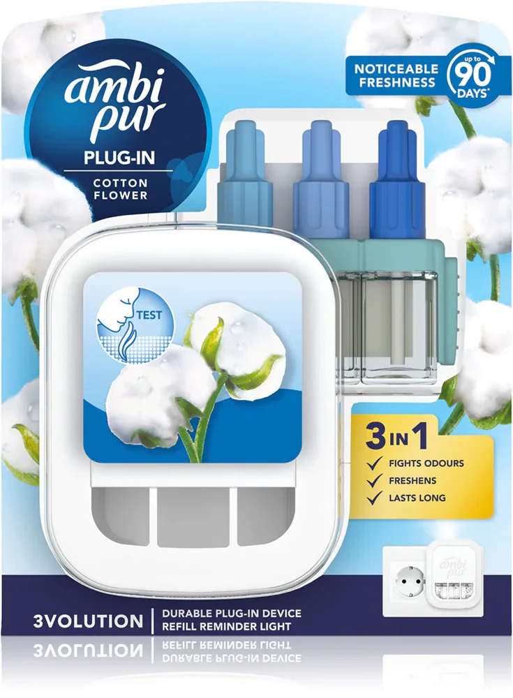 AmbiPur 3volution Cotton Flower - в контексте того, что это гель для душа: электрический освежитель воздуха с наполнителем z napełnieniem, 20 мл