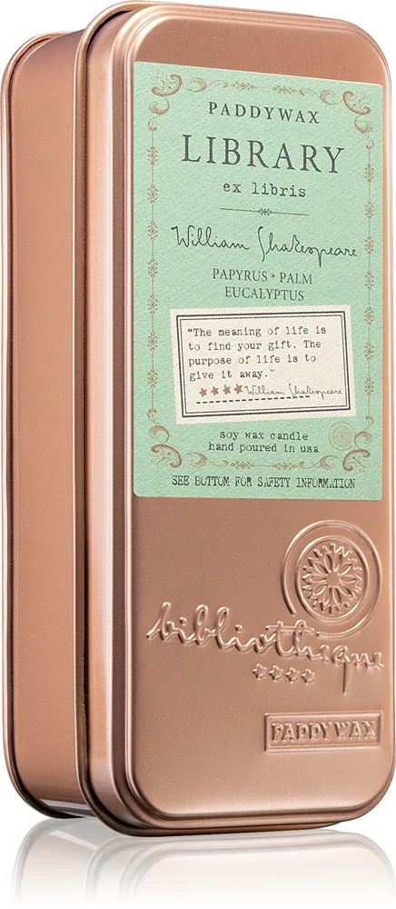 Paddywax Library William Shakespeare - ароматическая свеча, 70 г