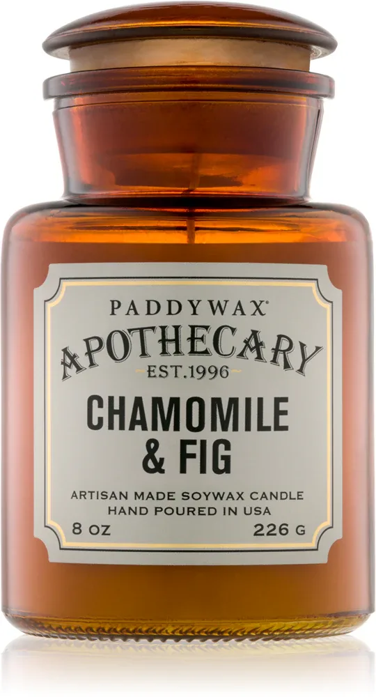 Ароматическая свеча Paddywax Apothecary Chamomile Fig, травяной и цветочный аромат, 226 г