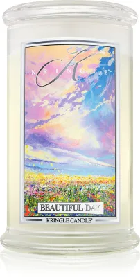 Свеча ароматическая Kringle Candle Beautiful Day с цветочным и сладким ароматом, соевый воск, 624 г