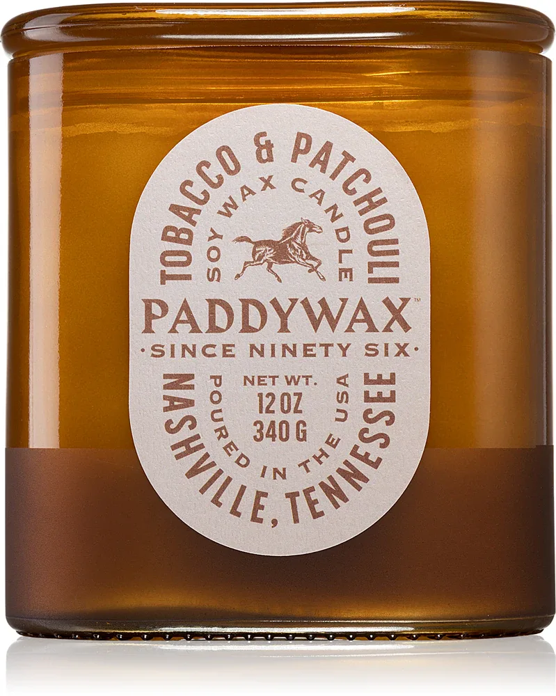 Свеча ароматическая Paddywax Vista Tocacco Patchouli древесно-гурманская, два фитиля, 340 г