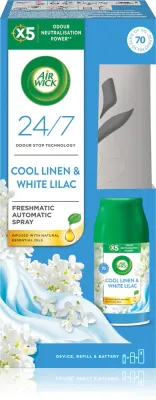 Освежитель воздуха Air Wick Freshmatic Cool Linen White Lilac свежий, чистый, 250 мл