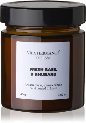 Vila Hermanos Apothecary Fresh Basil & Rhubarb - Ароматическая свеча, 150 г