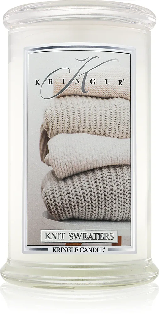 Свеча ароматическая Kringle Candle Knit Sweaters с согревающим ароматом, соевый воск, 624 г