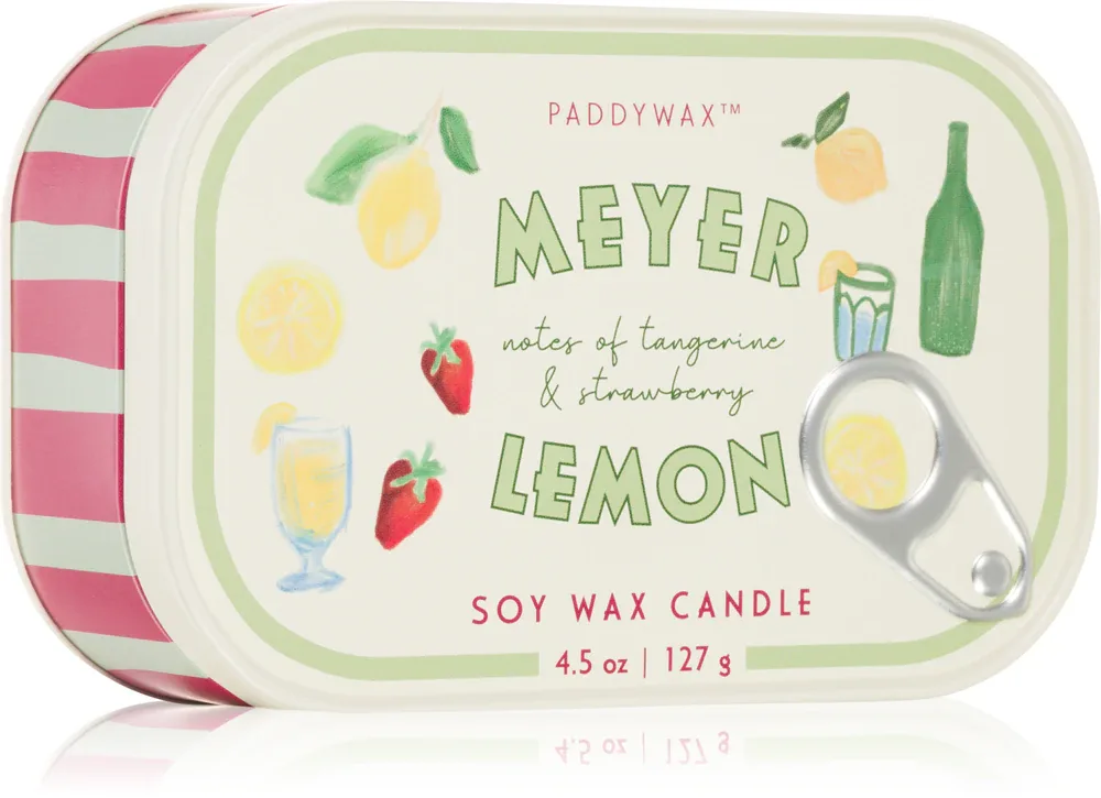 Свеча ароматическая Paddywax Bistro Meyer Lemon цитрусовая, два фитиля, 127 г