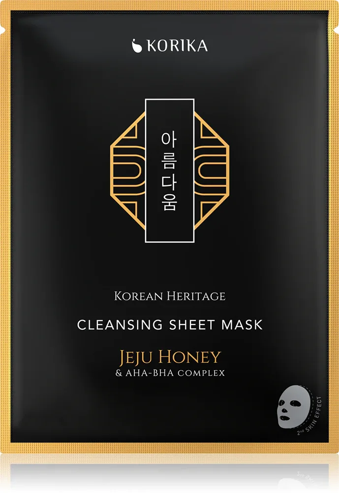 Маска для лица тканевая KORIKA Korean Heritage Jeju Honey AHA-BHA Complex Cleansing Sheet Mask очищающая, для проблемной кожи, 25 г