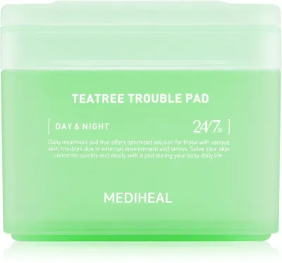 MEDIHEAL Teatree Trouble Pad - Успокаивающие тонизирующие патчи для лица, 100 шт