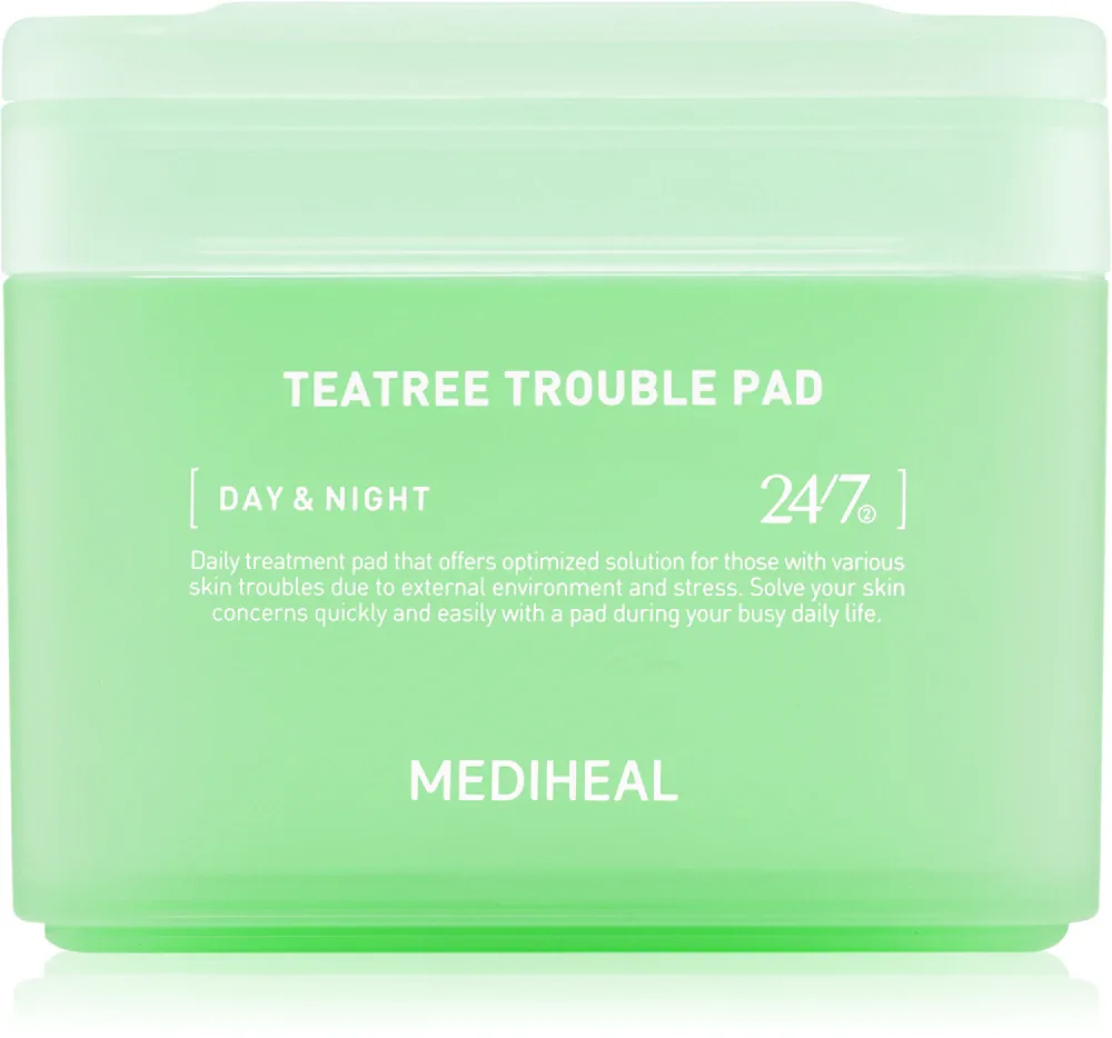 MEDIHEAL Teatree Trouble Pad - Успокаивающие тонизирующие патчи для лица, 100 шт