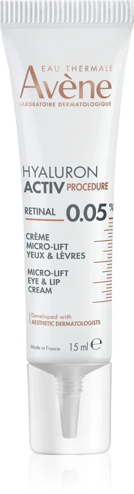 Avène Hyaluron Activ Procedure Micro-Lift Eye & Lip Cream 0.05% Retinal - Лифтинг-крем с ретинолом, 15 мл