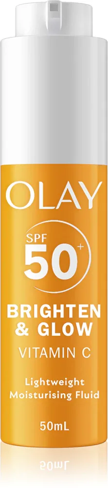 Olay Vitamin C Brighten & Glow - Увлажняющий флюид с ниацинамидом SPF 50+, 50 мл