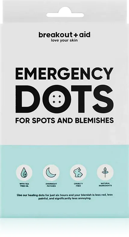 Точечные патчи от высыпаний breakout + aid Emergency Dots For Spots and Blemishes с маслом чайного дерева, 72 шт
