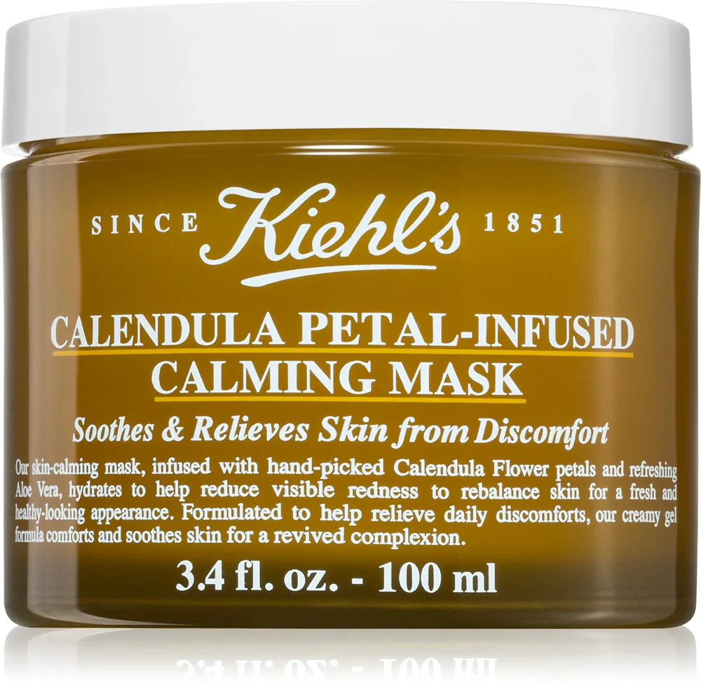 Kiehl's Calendula Petal-Infused Calming Mask - Увлажняющая маска для лица для всех типов кожи, 100 мл