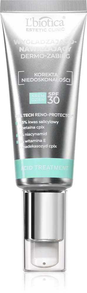 L’biotica Estetic Clinic Acid Treatment - Увлажняющий защитный крем с разглаживающим действием SPF 30, 35 мл